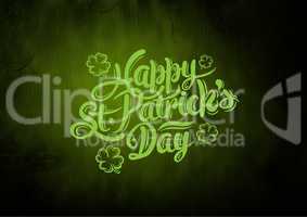 Patrick's Day graphic against green background