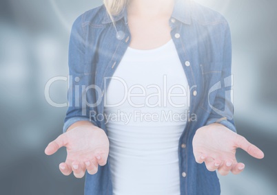 Womans open palm hands