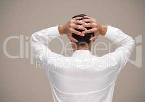 Stressed man against brown background