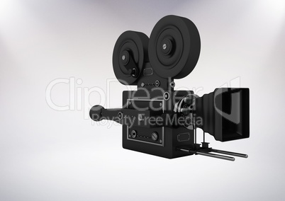 3D Film Camera against grey background