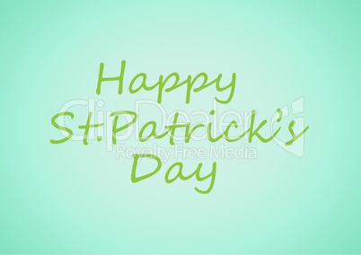 Patrick's Day graphic against blue background