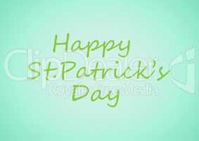 Patrick's Day graphic against blue background