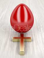 Red egg and golden cross