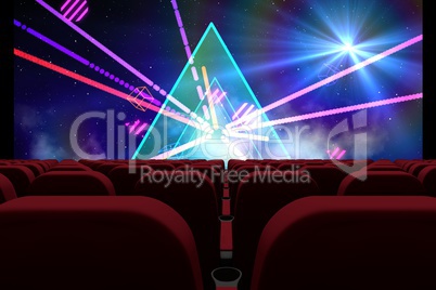 3d cinema with abstract view on screen