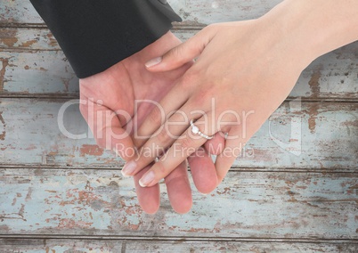Wedding holding hands
