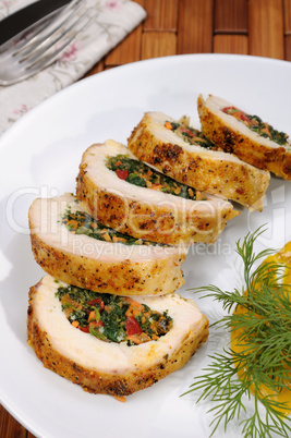Chicken breast stuffed with vegetables