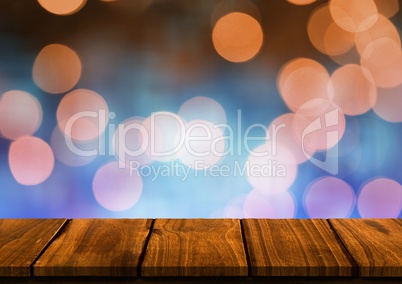 Would table against blue and orange bokeh