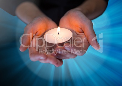 Hands holding candle hopeful and helpful
