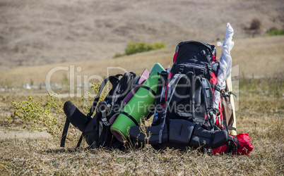 close-up two backpack