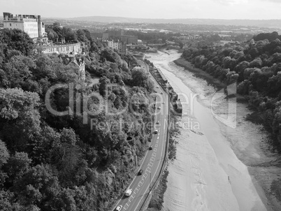 River Avon Gorge in Bristol in black and white