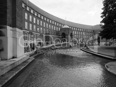 City Hall in Bristol in black and white