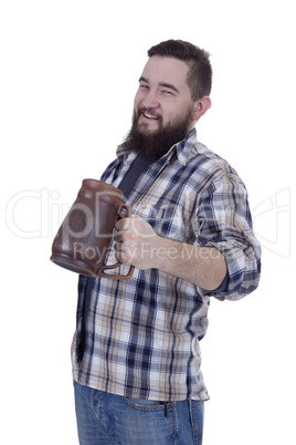 Bearded man with beer mug