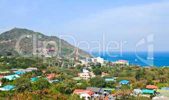 Aerial view of Sichang Island ,Chonburi ,Thailand.