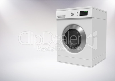 Washing machine against grey background