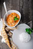 Chicken curry and rice