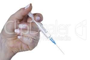 Female hand with syringe
