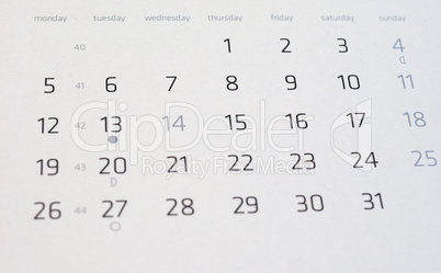 calendar page detail calendar page detail