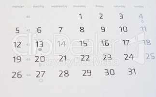calendar page detail