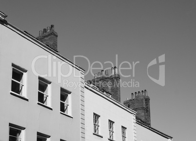 Traditional british homes in black and white