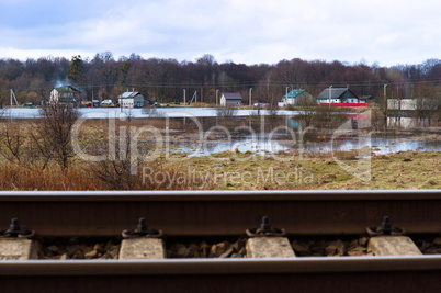 railway, railroad, transportation, station, track, mound