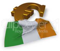 eurosymbol und irische flagge - 3d rendering