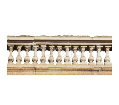 baroque balustrade isolated over white