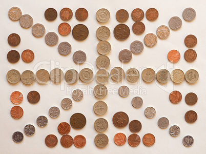 flag of the United Kingdom (UK) aka Union Jack made with coins