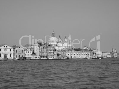 Giudecca canal in Venice in black and white