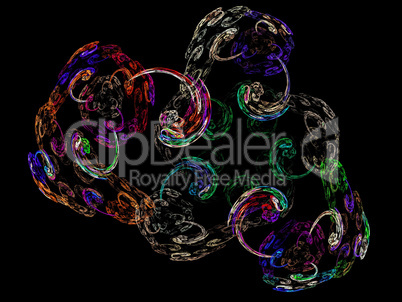 image of one Digital Fractal on Black Color image of one Digital Fractal on Black Color