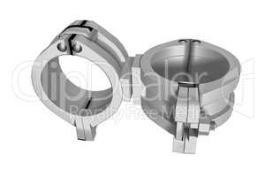 Pipe connection clamp, 3d illustration