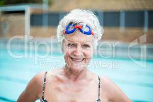 Portrait of cheerful senior swimmer