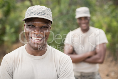Portrait of happy military soldiers