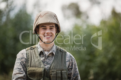 Portrait of smiling military soldier