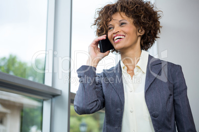 Businesswoman talking on mobile phone