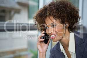 Businesswoman talking on mobile phone