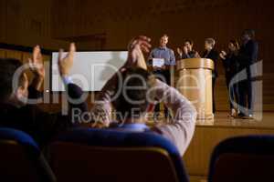 Business executives applauding