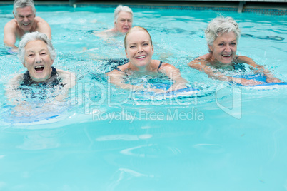 Senior swimmers enjoying in pool