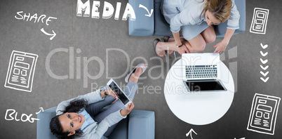 Composite image of composite image of social media process