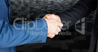 Composite image of male executives shaking hands