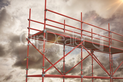Composite image of digitally generated image of scaffolding