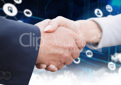 Composite image of business people doing handshake