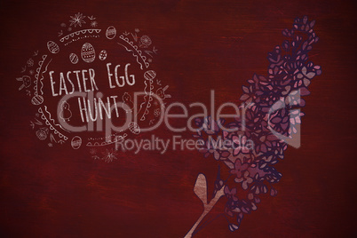 Composite image of easter egg hunt logo against a black background