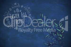 Composite image of easter egg hunt logo against a black background