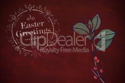 Composite image of happy easter white logo against a black background