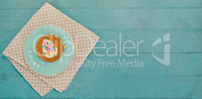 Cookie with various confectioneries in plate