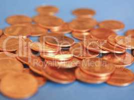 One Cent Dollar coins, United States over blue