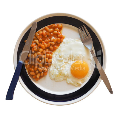 Vegetarian English breakfast isolated over white