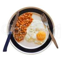 Vegetarian English breakfast isolated over white