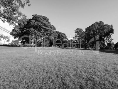 Park in Clifton in Bristol in black and white