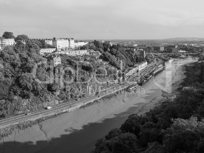 River Avon Gorge in Bristol in black and white